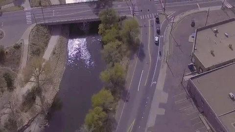 Intersection with passing cars Stock Footage 69154228