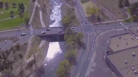 Intersection with passing cars Stock Footage 69154292