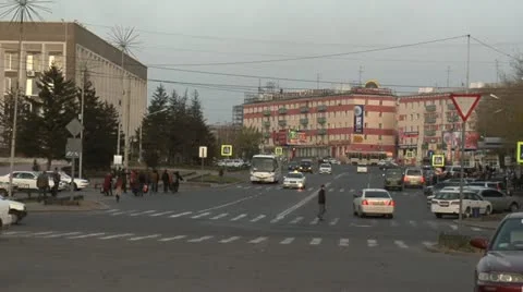 Intersection, pedestrian crossing Stock Footage 10840757