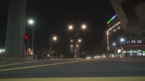 Intersection in Petaling Jaya at night Stock Footage 165691693