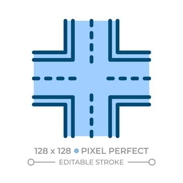 Intersection pixel perfect line color icon イラスト素材