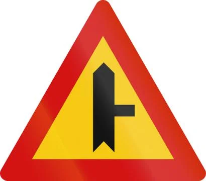 Intersection With Priority in Iceland 스톡 일러스트