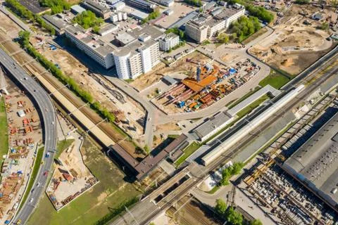 The intersection of the railway of the Moscow central diameter and the Moscow Stock Photos