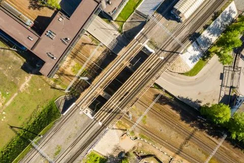 The intersection of the railway of the Moscow central diameter and the Moscow Foto stock