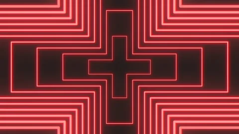 Intersection of red neon lines cross-shaped pattern 스톡 동영상 317327659