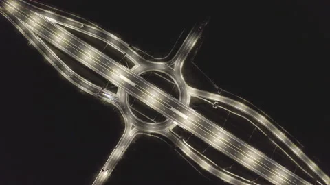Intersection road in the night Stock Footage 237189509