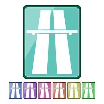 Intersection road sign cartoon vector graphic Illustration