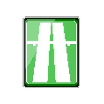 Intersection road sign pixel art vector illustration イラスト素材