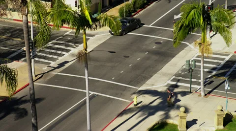 Intersection in Santa Barbara, CA Stock Footage 35201127