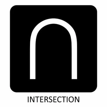 Intersection set math sign Stock Illustration