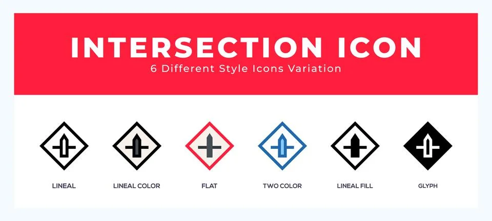 Intersection set of vector icon. For web. and mobile app Ilustração Stock