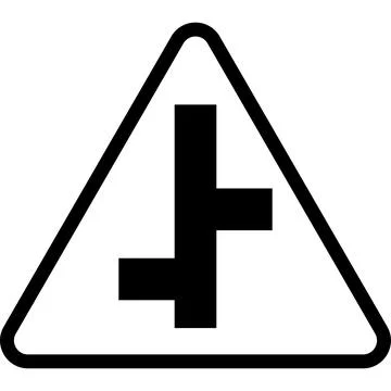 Intersection sign icon, Traffic sign vector illustration Ilustração Stock