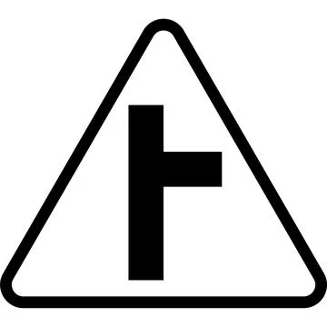 Intersection sign icon, Traffic sign vector illustration Stockillustratie