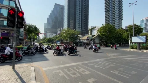 The intersection of Silom and Naradhiwas road 2, Bangkok Thailand Stock Footage 232646229