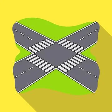 Intersection single icon in flat style.Intersection vector symbol stock Ilustração Stock