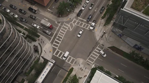 Intersection street taken from above Stock Footage 128079845