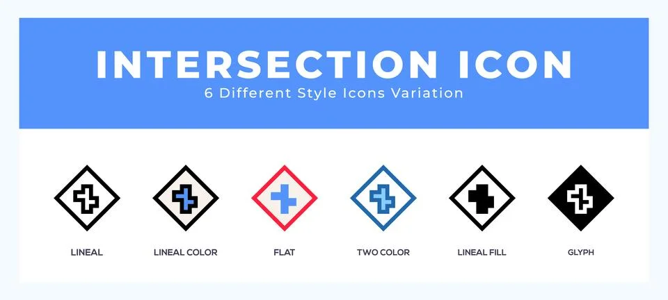Intersection symbol. vector icon symbol. logo illustration. vector graphics Stock Illustration