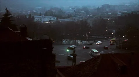 Intersection in Tbilisi Stock Footage 60626372