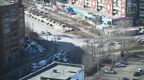 The intersection of three roads Stock Footage 64369508