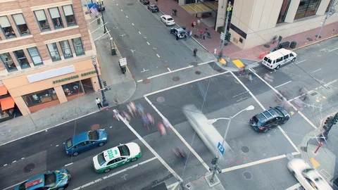 Intersection Time-Lapse San Francisco Stock Footage 124420893