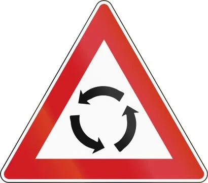 Intersection With Traffic Circle in The Czech Republic Stock Illustration