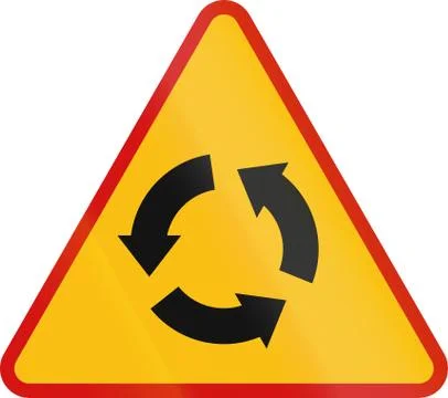 Intersection With Traffic Circle in Poland Illustrazione stock