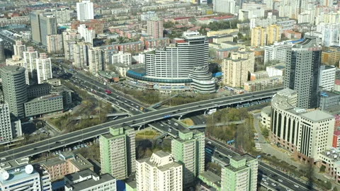 Intersection traffic flow street road traffic Stock Footage 271371107