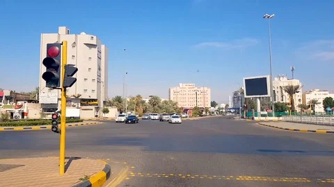 Intersection With Traffic Light Middle East Stock Footage 106926257