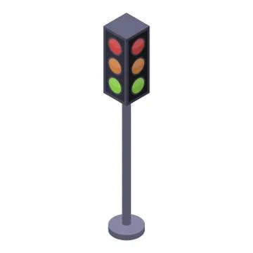 Intersection traffic lights icon, isometric style Stock Illustration