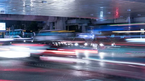 Intersection Traffic Road At Night Stock Footage 60639230