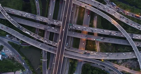 Intersection transport city cross road vehicle movement with building Stock Footage 124356765