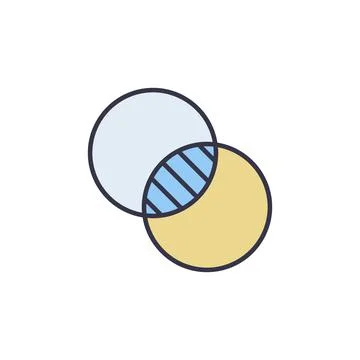 Intersection of Two Circles vector Overlap concept icon イラスト素材