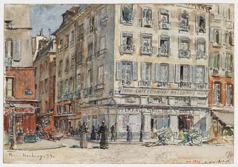 Intersection of two streets in Paris in 1899. (dummy title) Paris. 99 (tit... Stock Photos