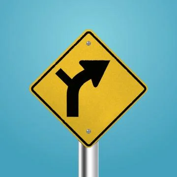 Intersection within curve signboard Stock Illustration