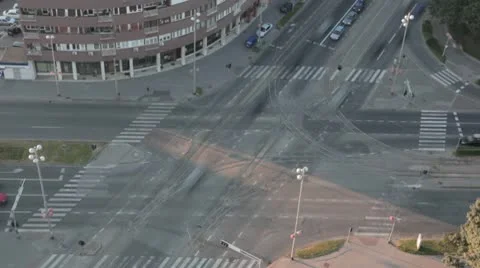 Intersection in Zagreb Stock Footage 10719675