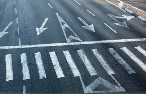 Intersection zebra crossing Foto stock
