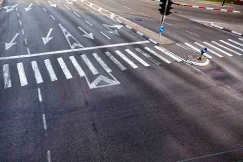 Intersection zebra crossing Stock Photos