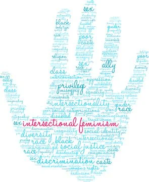Intersectional Feminism Word Cloud Stock Illustration