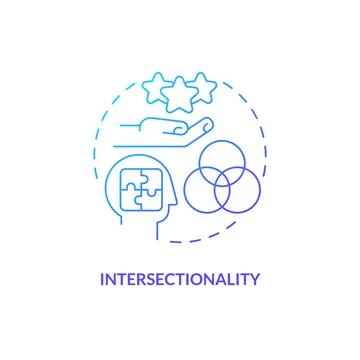 Intersectionality blue gradient concept icon Illustrazione stock