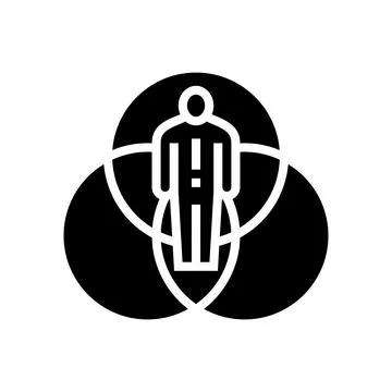Intersectionality glyph icon vector illustration 스톡 일러스트