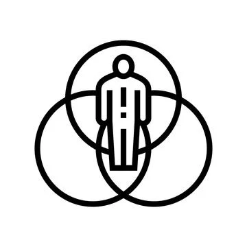 Intersectionality line icon vector illustration Illustrazione stock