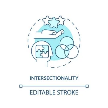 Intersectionality turquoise concept icon Illustrazione stock