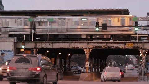 IntersectiononWestsideofChicago Stock Footage 84158787
