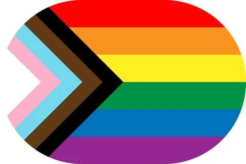 Intersex Inclusive Progress Pride Flag in flat oval design Stock Illustration