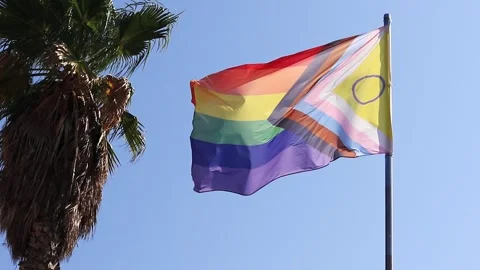 Intersex-inclusive redesign of the Progress Pride Flag Stock Footage 287136380