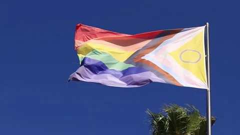 Intersex-inclusive redesign of the Progress Pride Flag Stock Footage 287136417