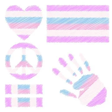 Intersex pride design elements. Stock Illustration