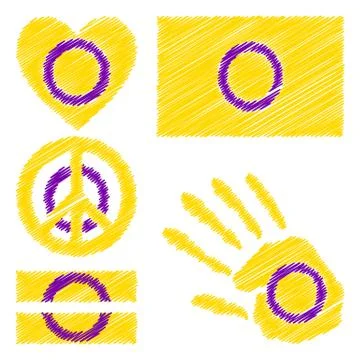 Intersex pride design elements. Stock Illustration