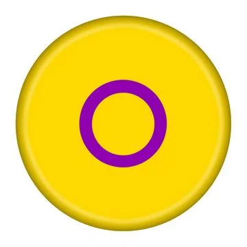 Intersex Pride flag button illustration with clipping path Stock Illustration