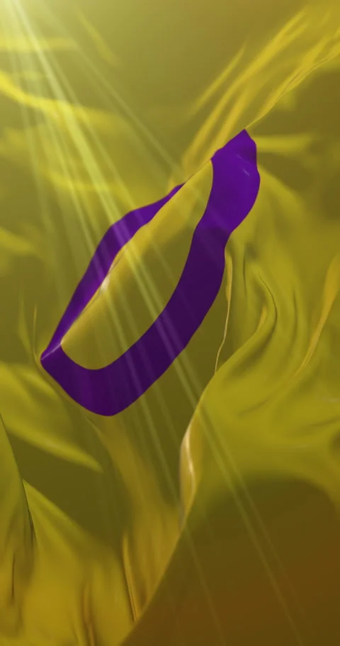 Intersex pride flag waving. Loop. 4K Vertical Stock Footage 306968644
